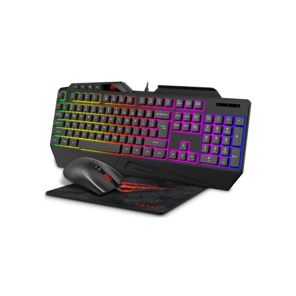 HAVIT KB889CM RGB GAMING KEYBOARD With WRISTREST, MOUSE & MOUSE PAD 3-IN-1 COMBO