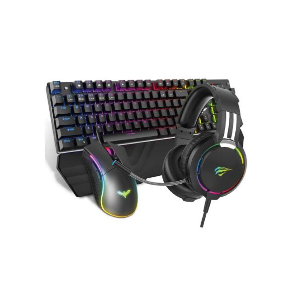 HAVIT KB380L RGB MECHANICAL GAMING KEYBOARD WITH WRISTREST, MOUSE & HEADPHONE 3-IN-1 COMBO