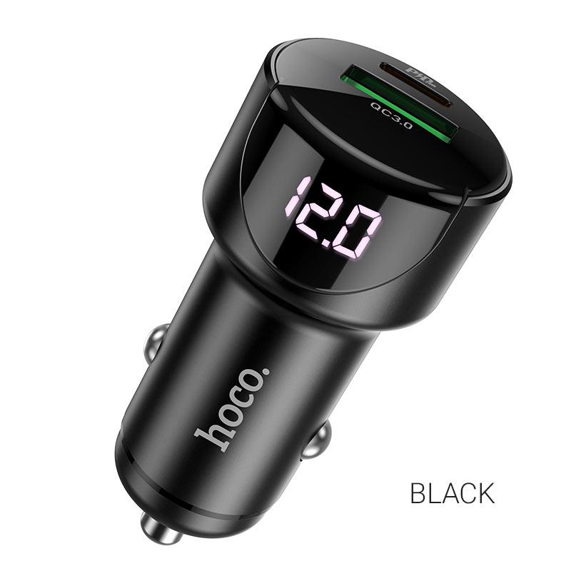 Hoco Z42 PD 20W + QC 3.0 Car Fast Charger with Display